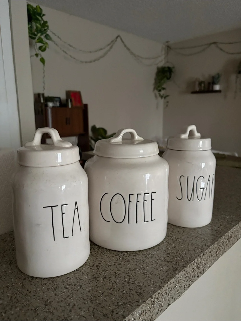 Rae Dunn Ceramic Tea, Coffee & Sugar Canister Set
